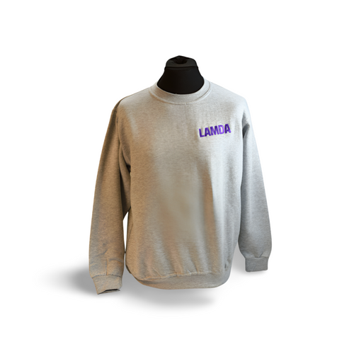Classic Grey Sweatshirt with Purple Logo