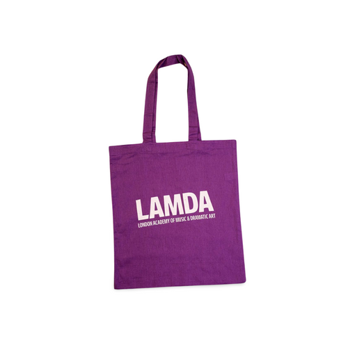 LAMDA Tote Bags in Purple with White LAMDA Logo