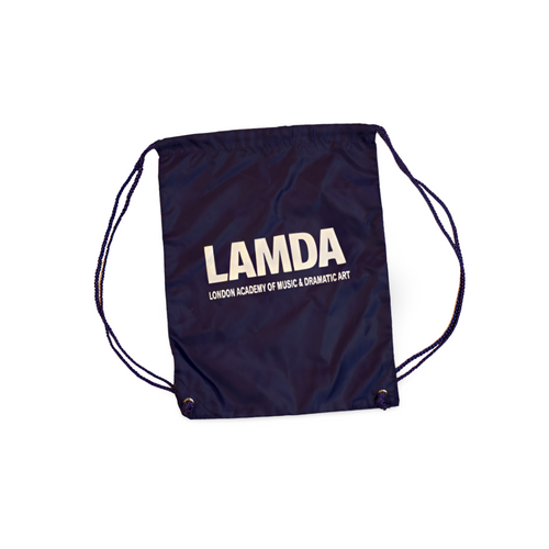 LAMDA drawstring bag in Purple with White LAMDA Logo